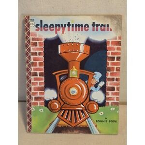 Vintage 1950s Bonnie Books Lot Sleepytime Train & Peter Gets His Wish 018611